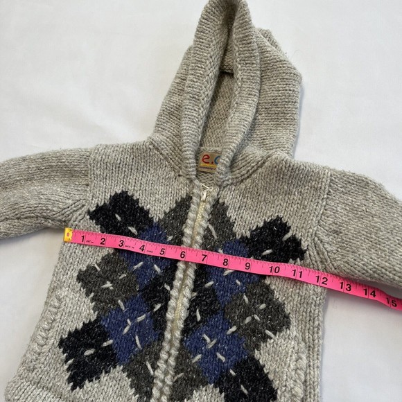 Ecuadorian Clothing Company E.C.C. Kid Toddler Size 2 Sweater Handmade Gray Blue - Picture 8 of 10
